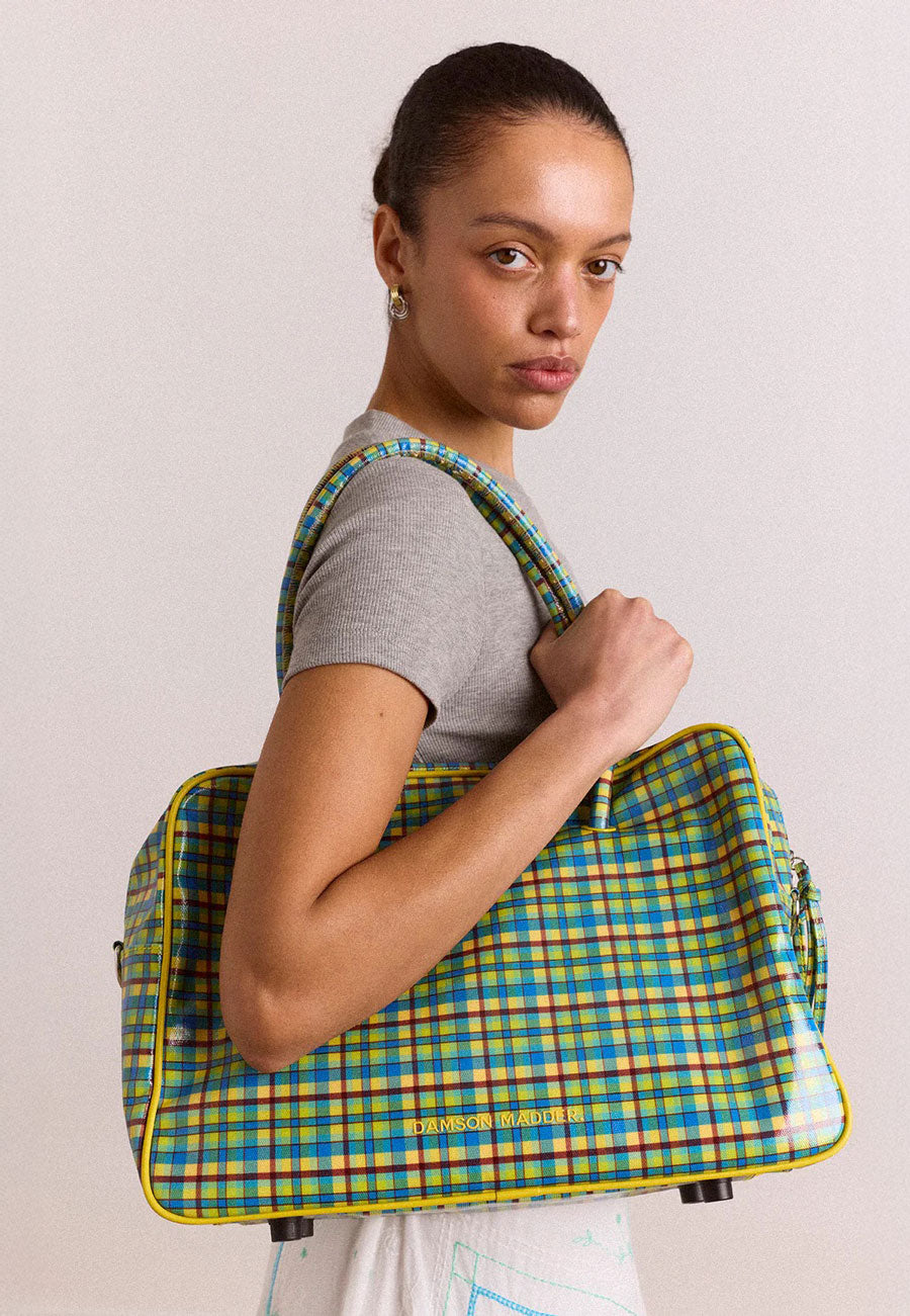 DAMSON MADDER チェック柄キルティングベスト 10号 Damson Madder Truro Coated Holdall Zesty Check – Uncommon