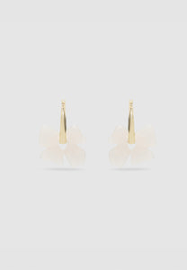 Brie Leon Glass Flower Earrings Frosted Glass / Gold