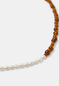 Brie Leon Toffee Pearl Choker Gold