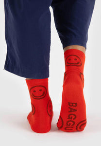 Baggu Crew Socks Red Happy