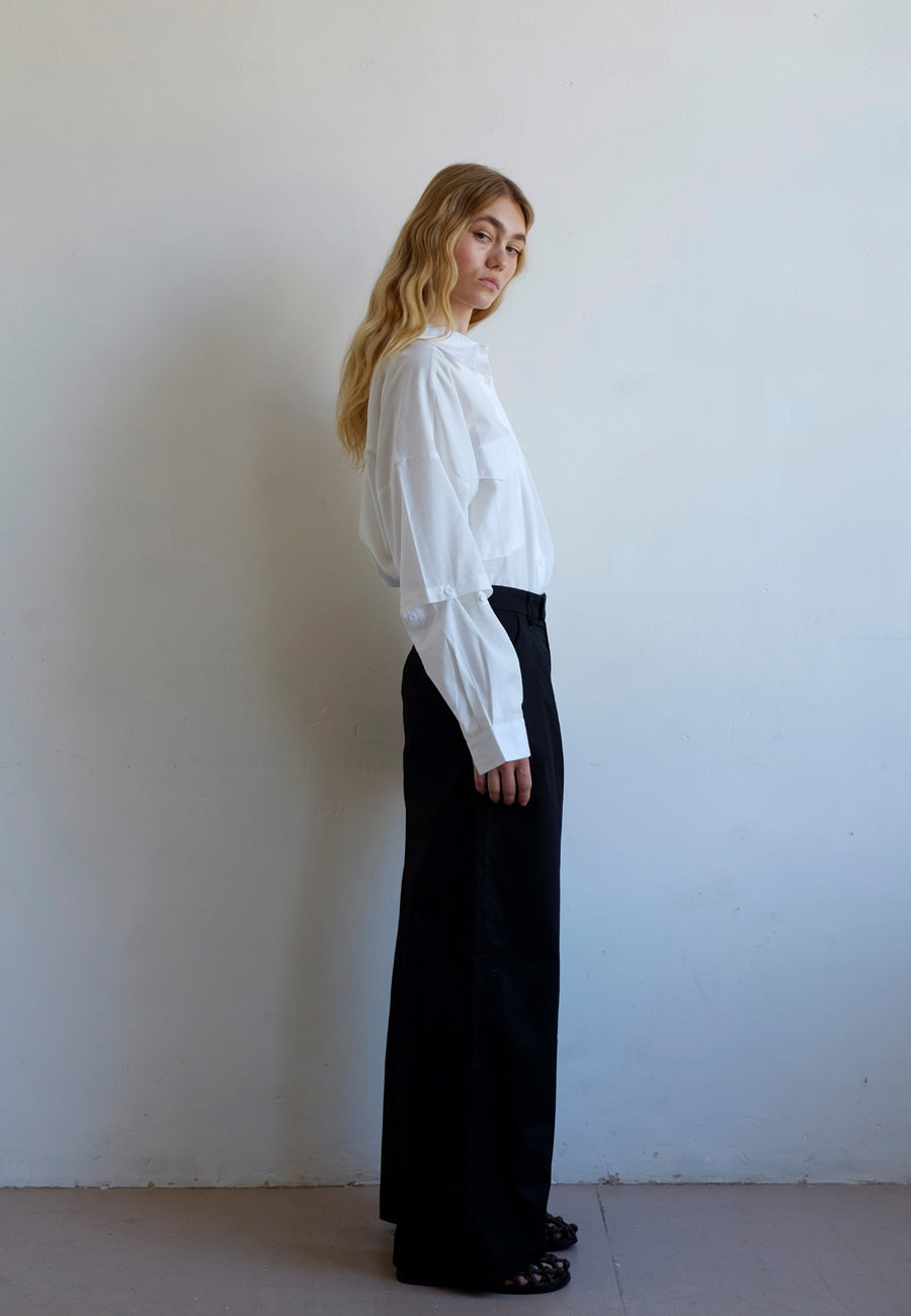 Commonplace Essentials Pleated Front Trouser Black