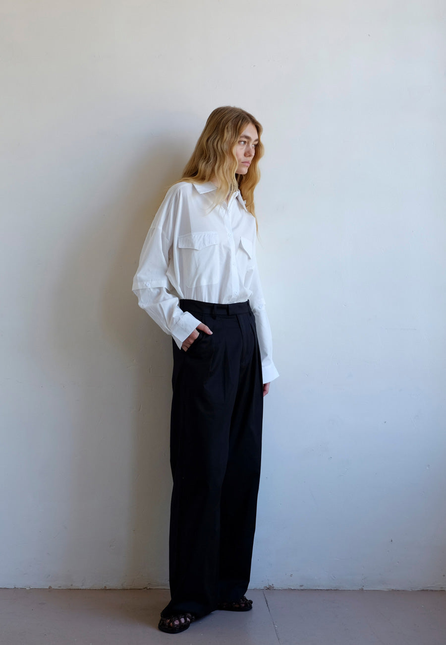 Commonplace Essentials Pleated Front Trouser Black