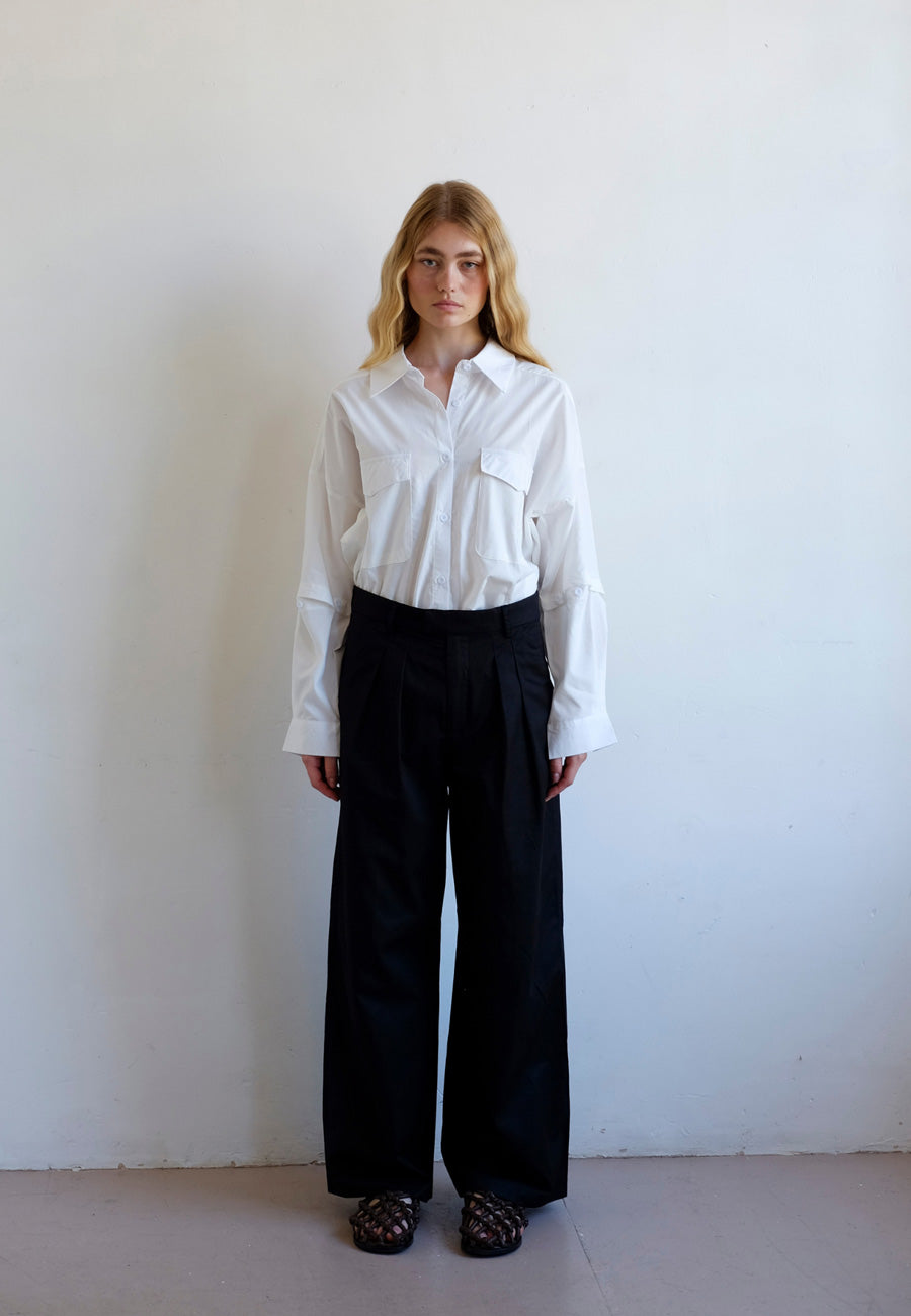 Commonplace Essentials Pleated Front Trouser Black