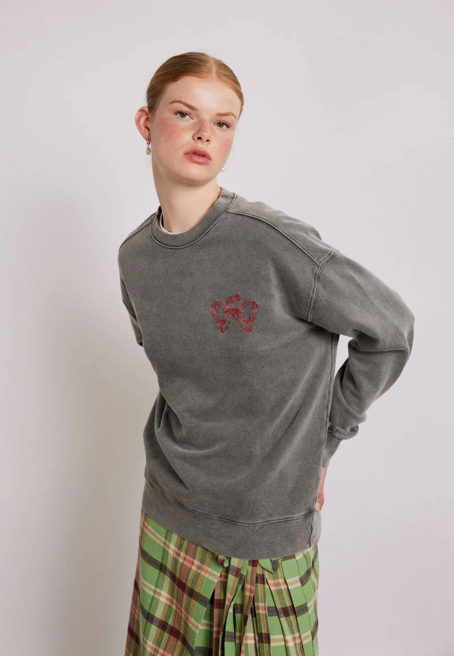 Damson Madder Bow Logo Crew Neck Sweat