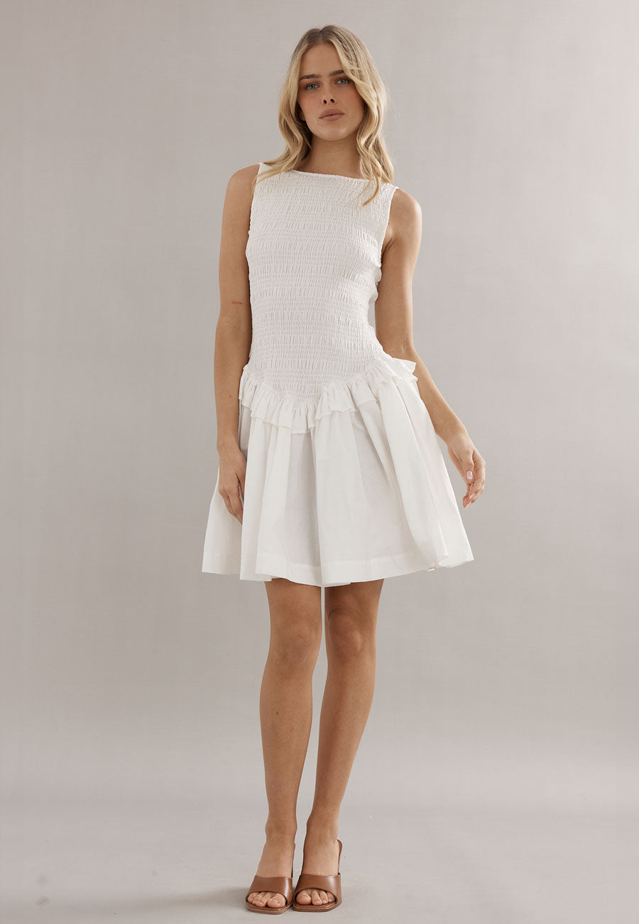 Caitlin Crisp Cindy Lou Mini Dress White
