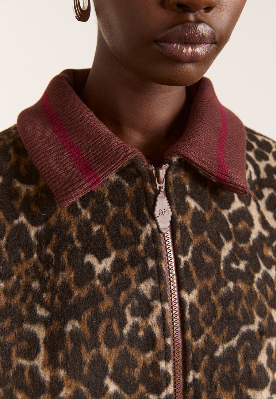 Damson Madder Pixie Bomber Leopard