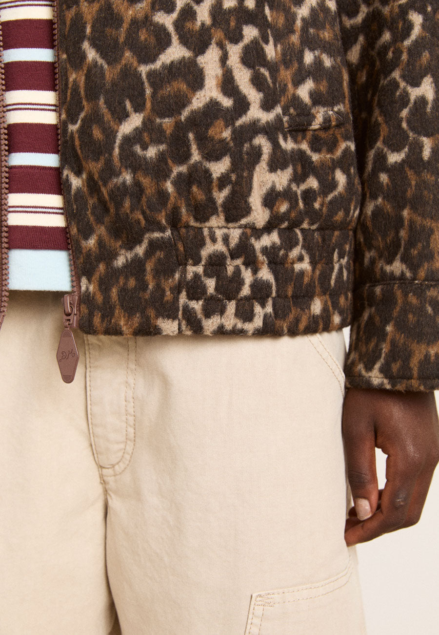 Damson Madder Pixie Bomber Leopard