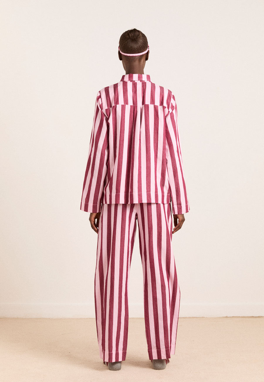 Damson Madder Florie PJ Set Burg/Pink Stripe