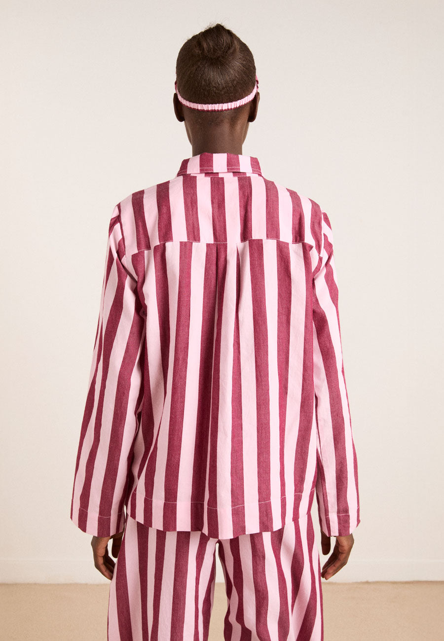 Damson Madder Florie PJ Set Burg/Pink Stripe