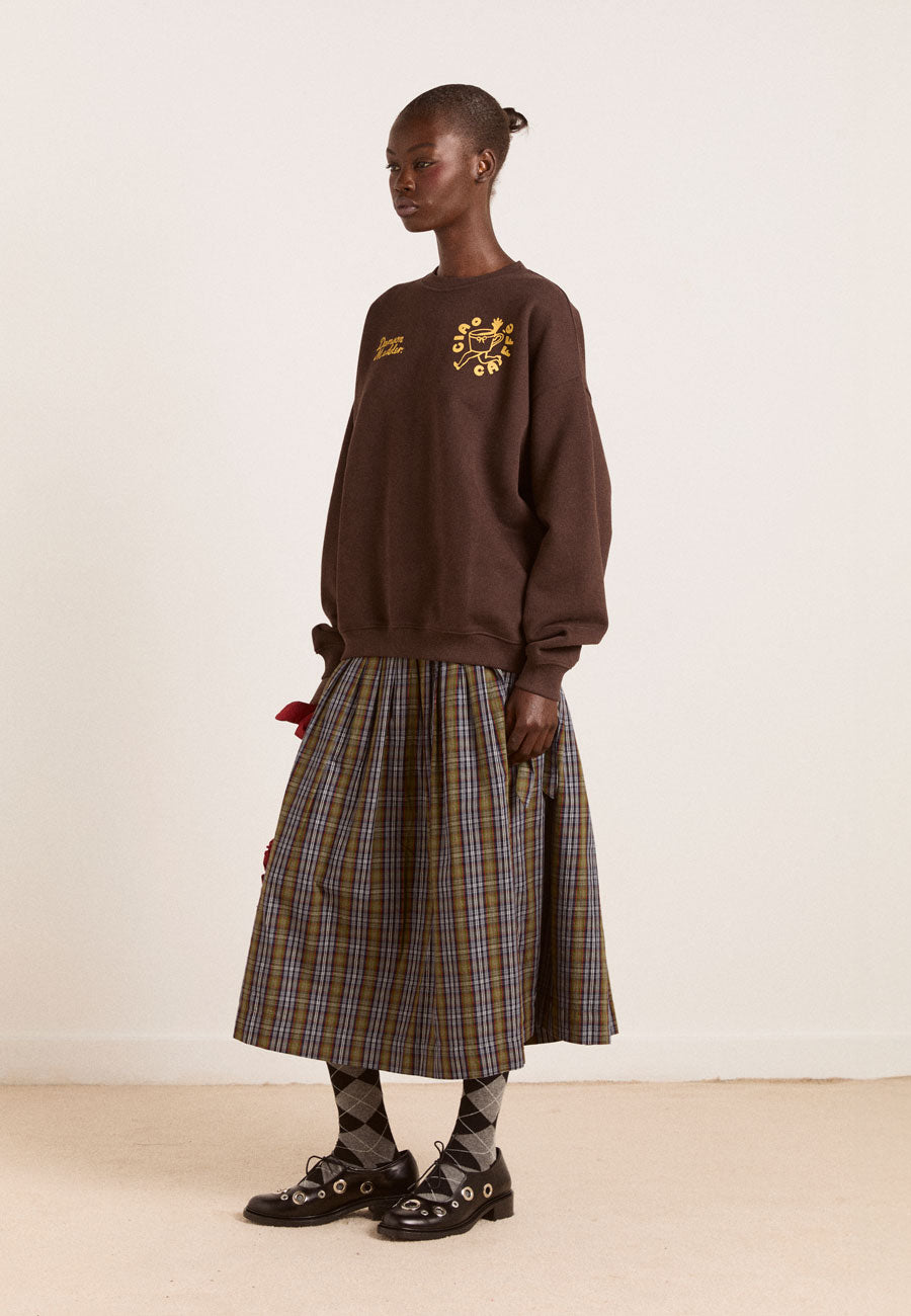 Damson Madder Josie Midi Skirt Multi Check