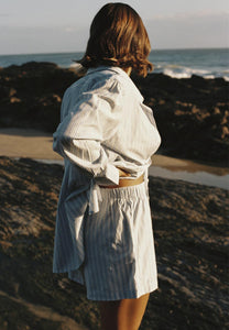 Commonplace Essentials Good Days Shirt White/Blue Stripe