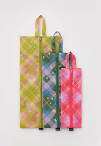 Baggu 3D Zip Set Star Plaid