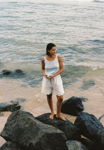 Commonplace Essentials Riviera Pointelle Tank Sky