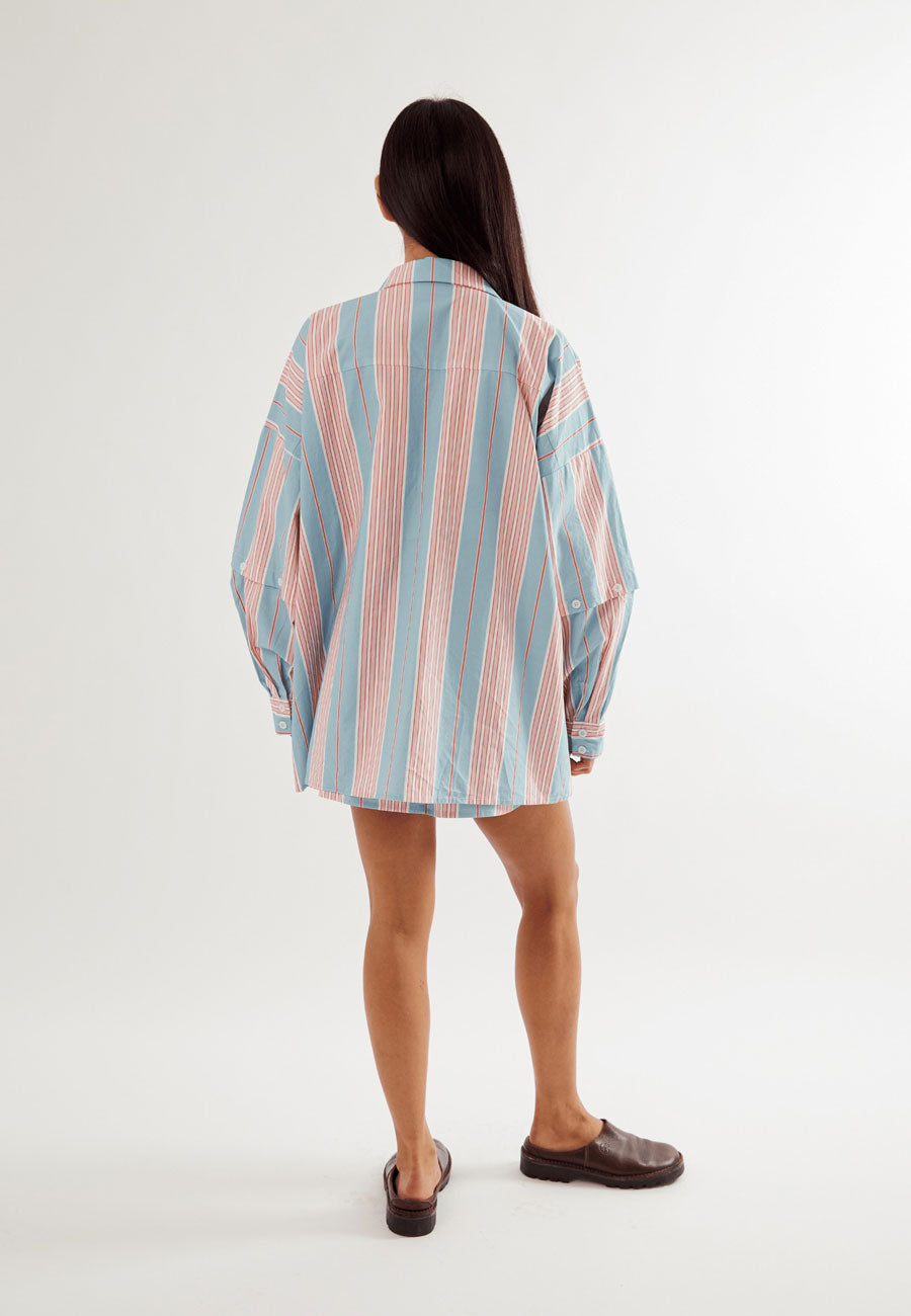 Commonplace Essentials Eastern Shirt Baby Blue / Pink