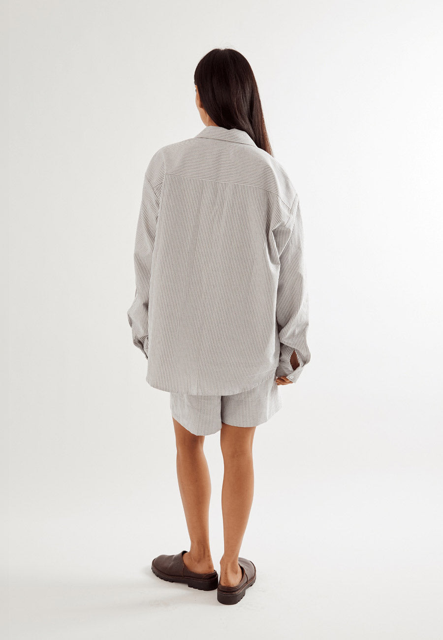 Commonplace Essentials Beech Cottage Shirt Black/White Stripe