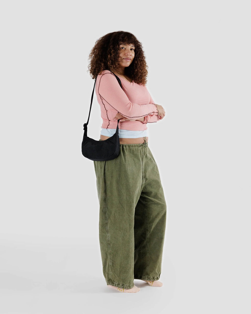 Baggu Small Nylon Crescent Bag Black