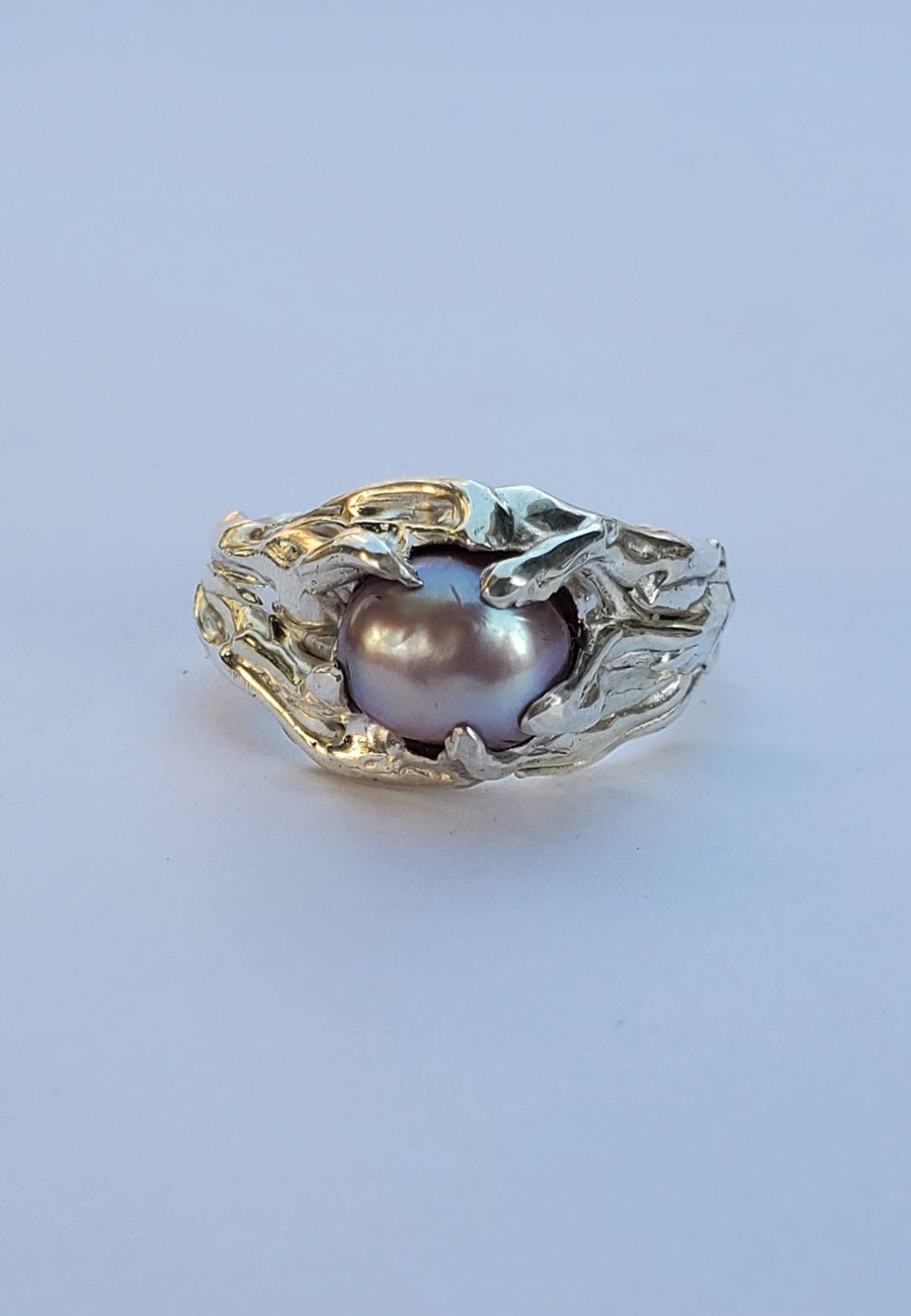 Mothmade Jewels Pink Pearl Ring