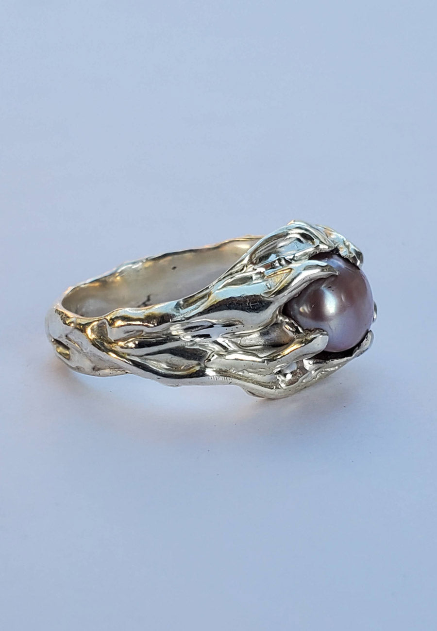 Mothmade Jewels Pink Pearl Ring