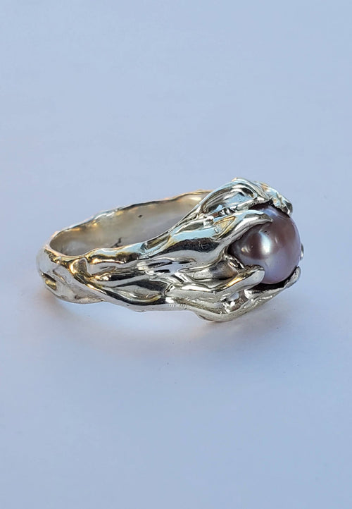 Mothmade Jewels Pink Pearl Ring