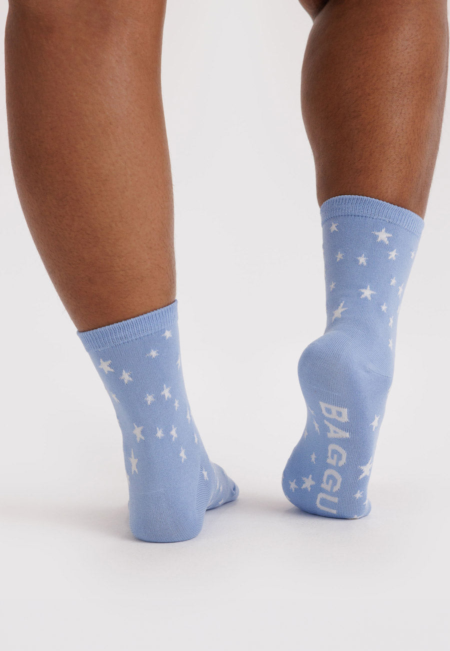 Baggu Crew Sock Blue Star