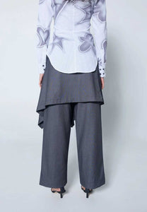 Arthur Origami Skirt Grey Pinstripe