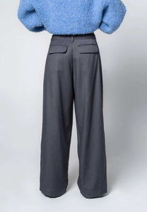 Arthur Slouchy Pleat Pant Grey Pinstripe
