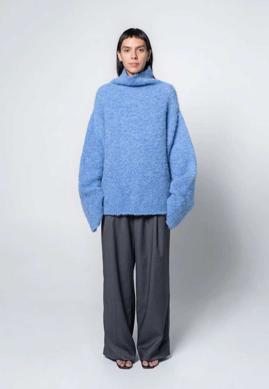 Arthur Slouchy Pleat Pant Grey Pinstripe