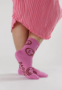 Baggu Crew Sock Extra Pink Happy
