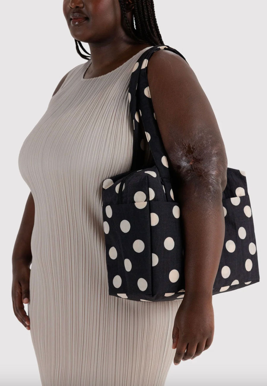 Baggu Everyday Cloud Bag Black and Cream Polka Dot