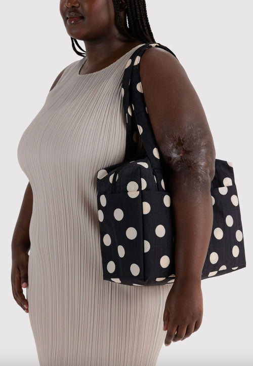 Baggu Everyday Cloud Bag Black and Cream Polka Dot