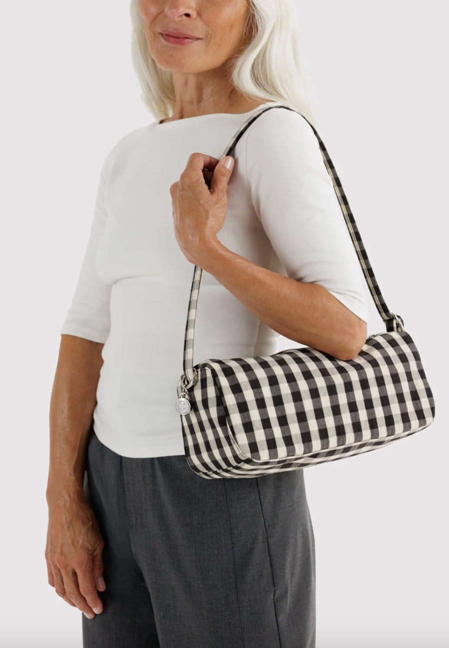 Baggu Nylon Loaf Bag Black and Cream Gingham PRE-ORDER
