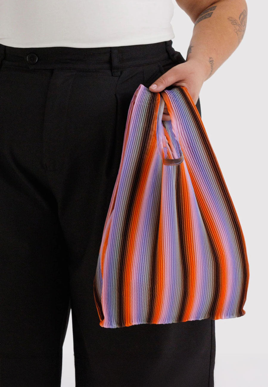 Baggu Pleated Baggu Gradient Stripe Poppy &Lilac