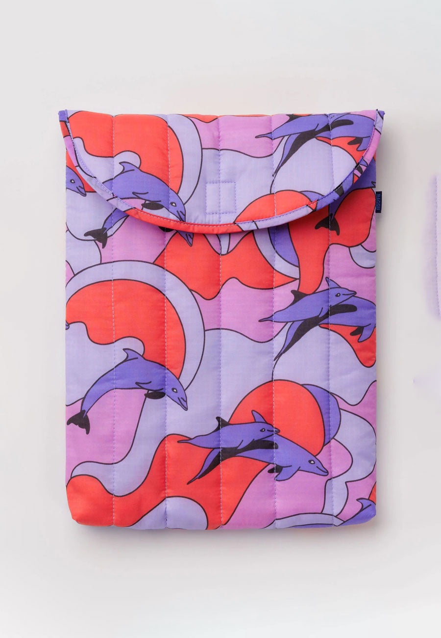 Baggu Puffy Laptop Sleeve Dolphins 16