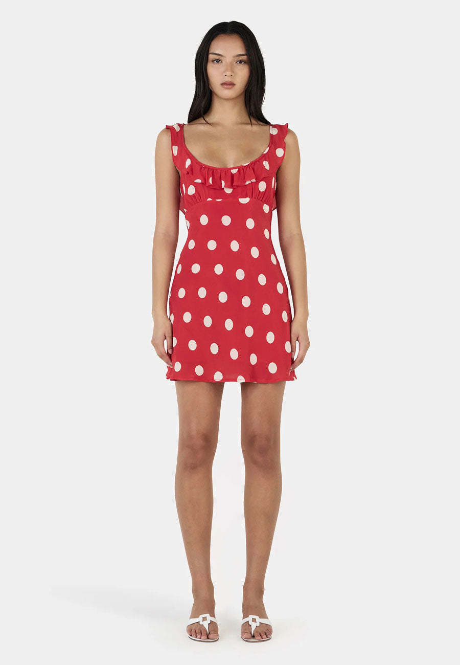 Ownley Candy Mini Dress Red Polka