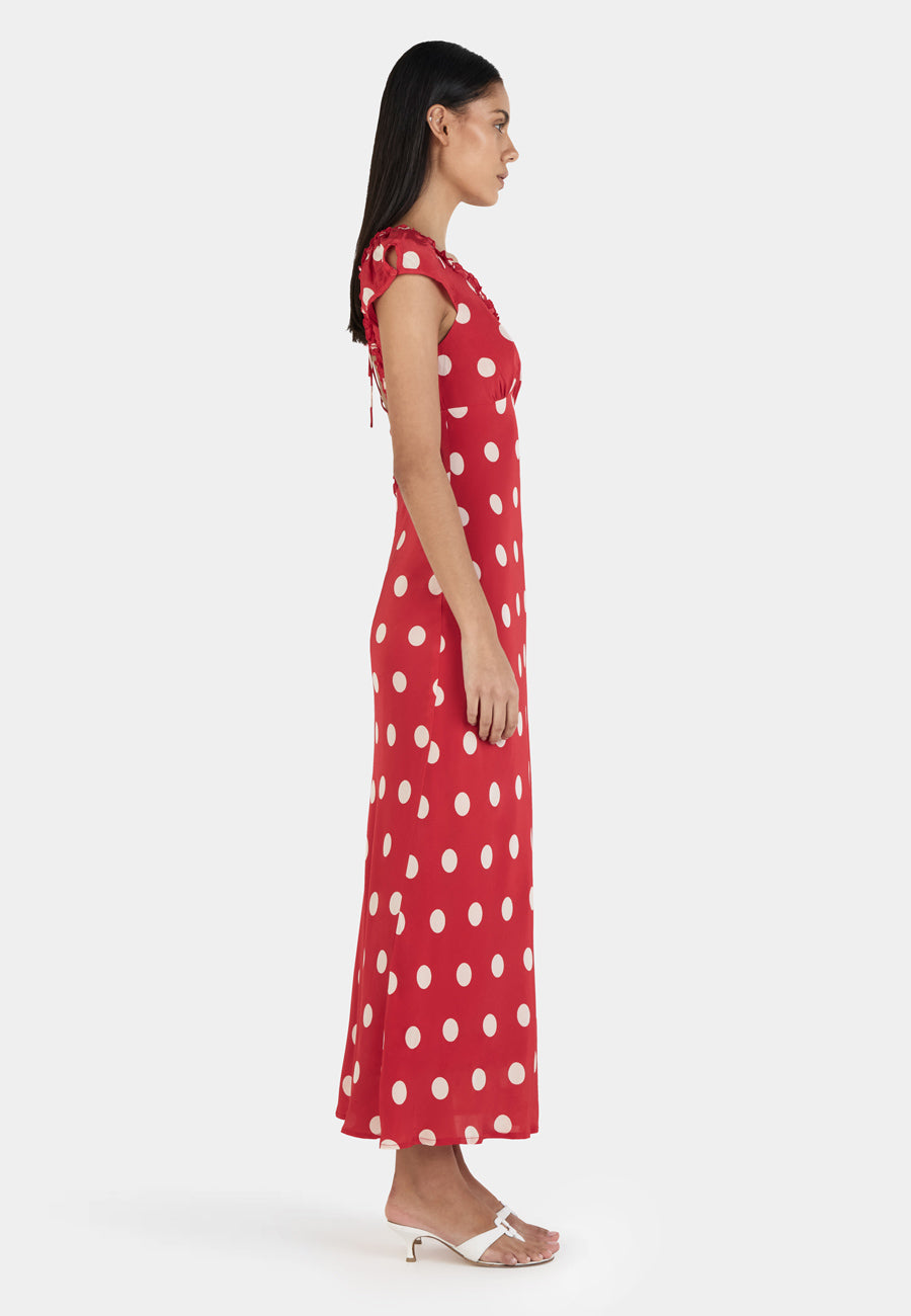 Ownley Carlita Midi Dress Red Polka