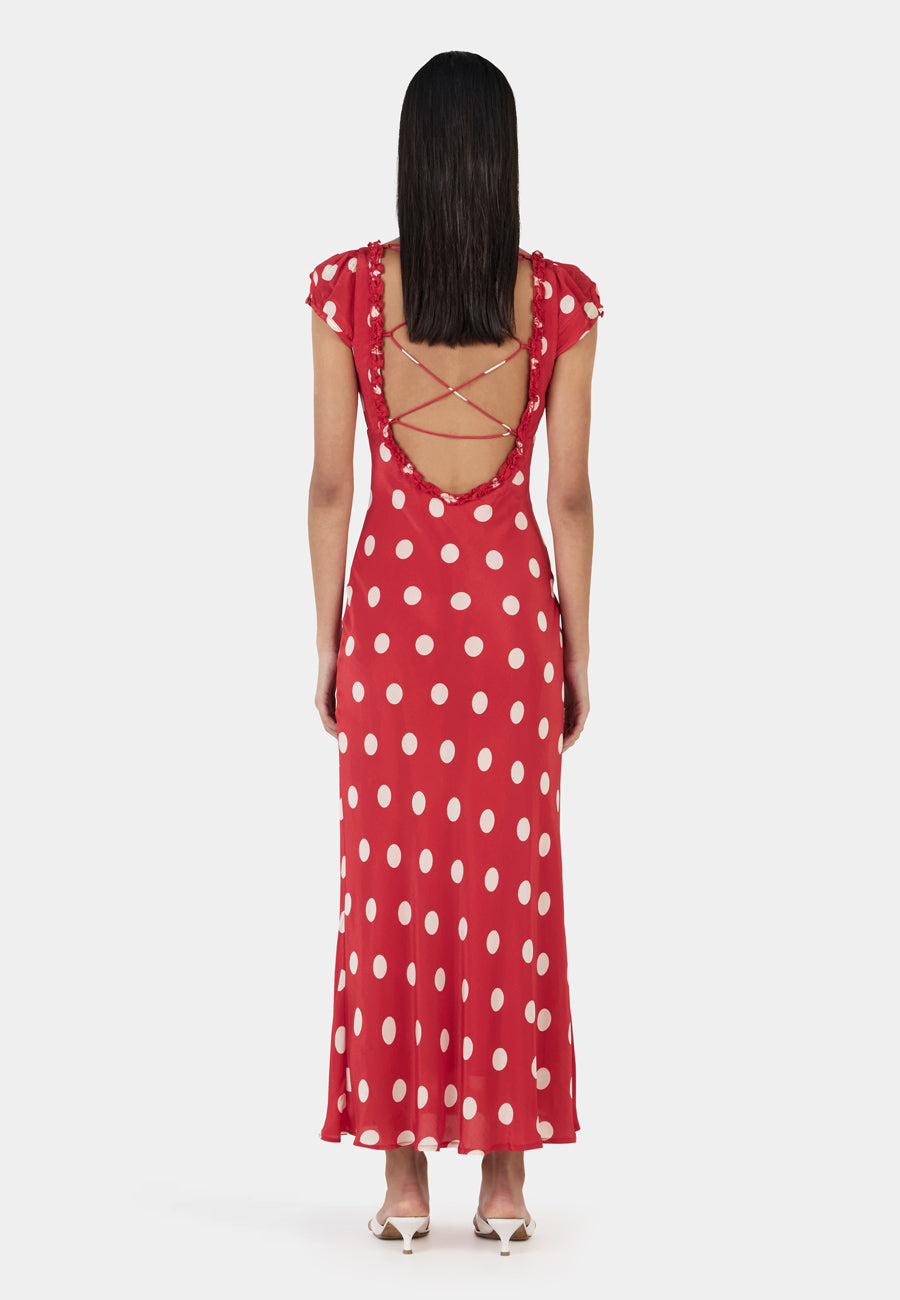 Ownley Carlita Midi Dress Red Polka