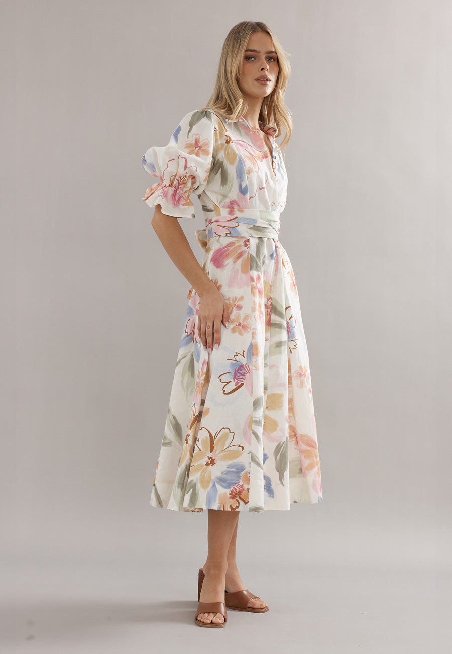 Caitlin Crisp Bloom Dress Tea Party Floral