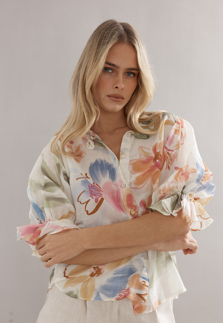Caitlin Crisp Soho Blouse Tea Party Floral