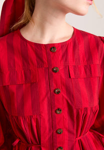 Damson Madder Charlize Blouse Red Burg Stripe