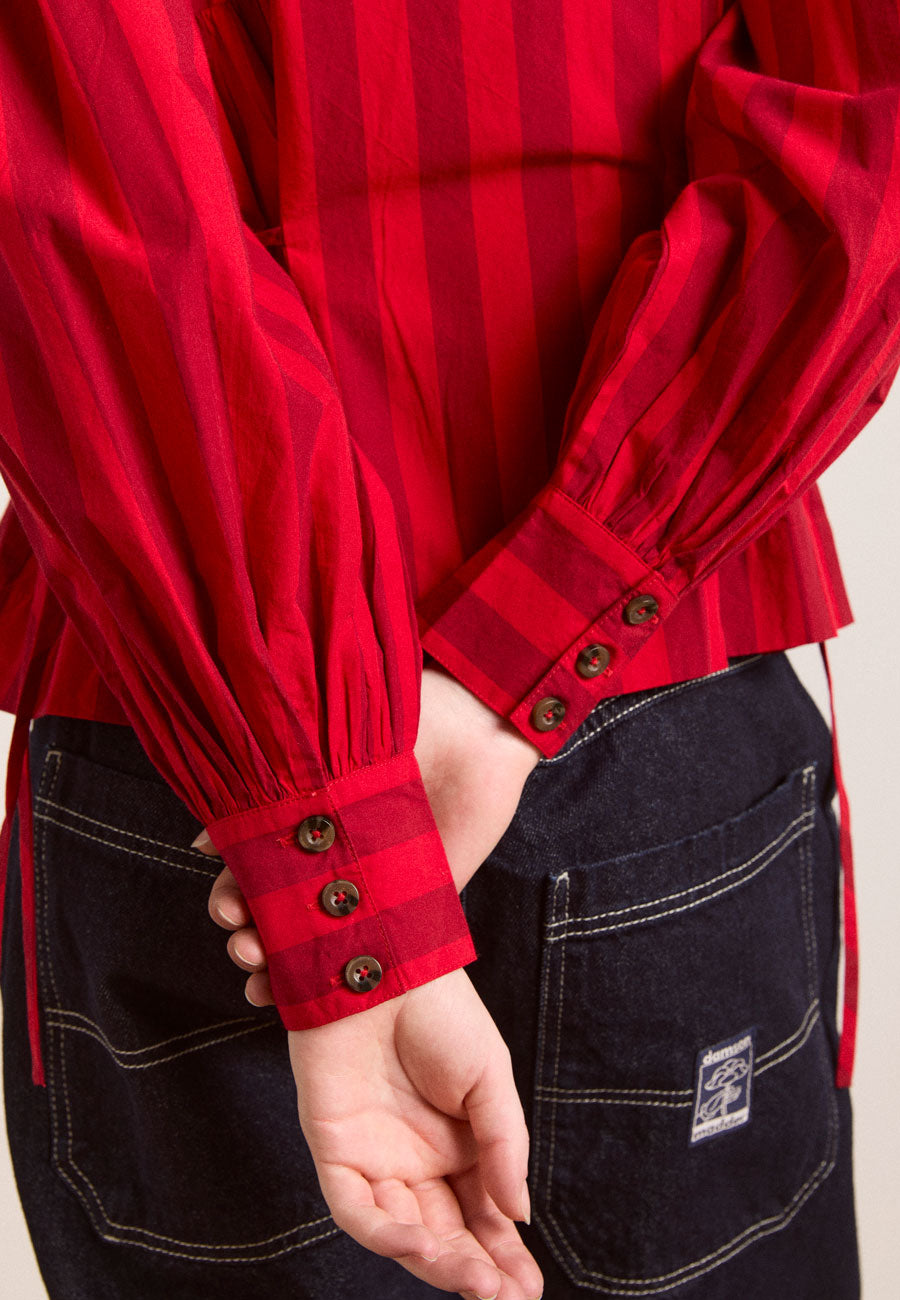 Damson Madder Charlize Blouse Red Burg Stripe