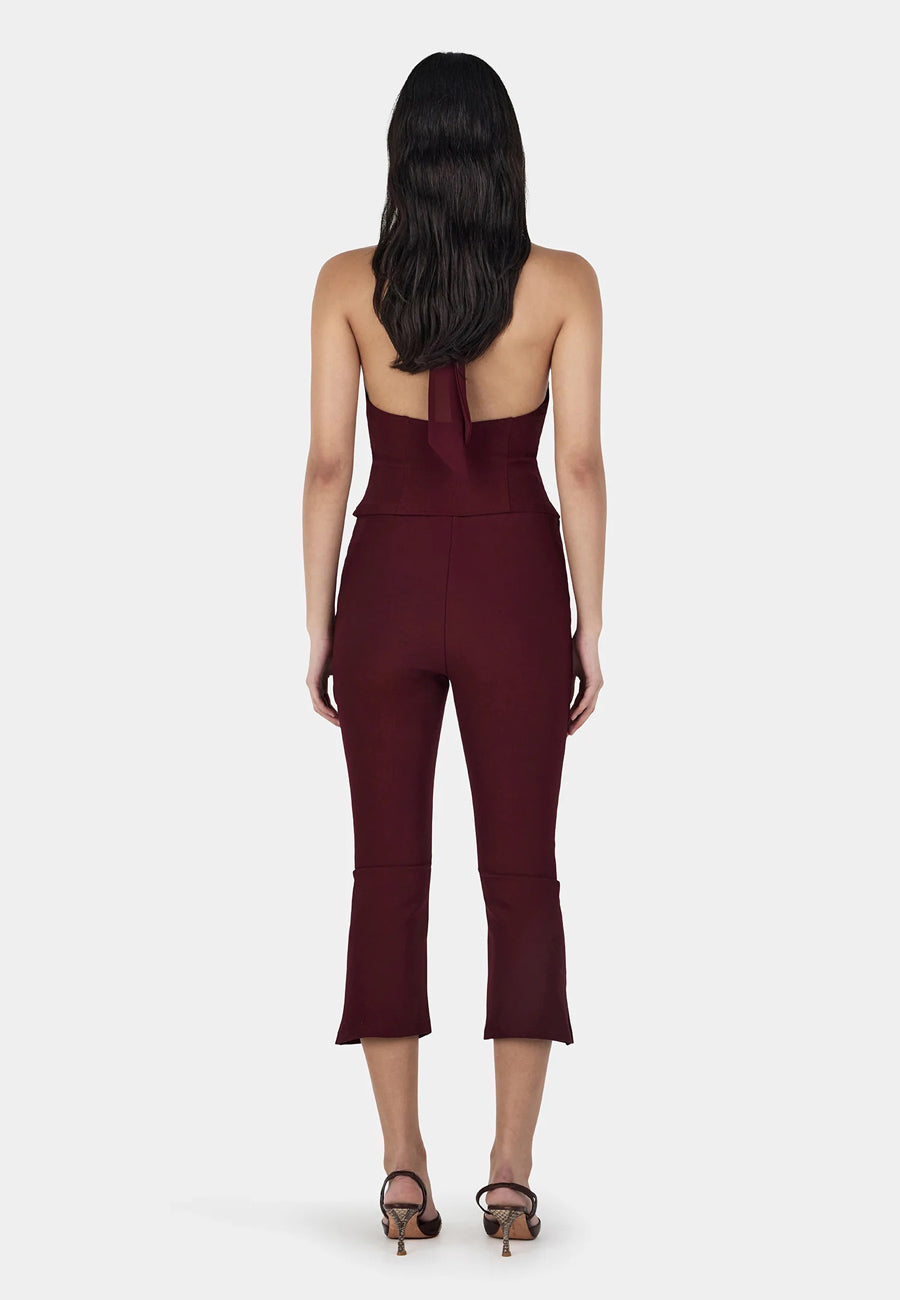 Ownley Chelsea Halter Top Burgundy
