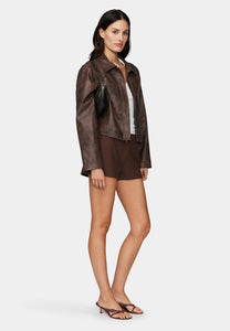 Ownley Creedence Pu Jacket Chocolate
