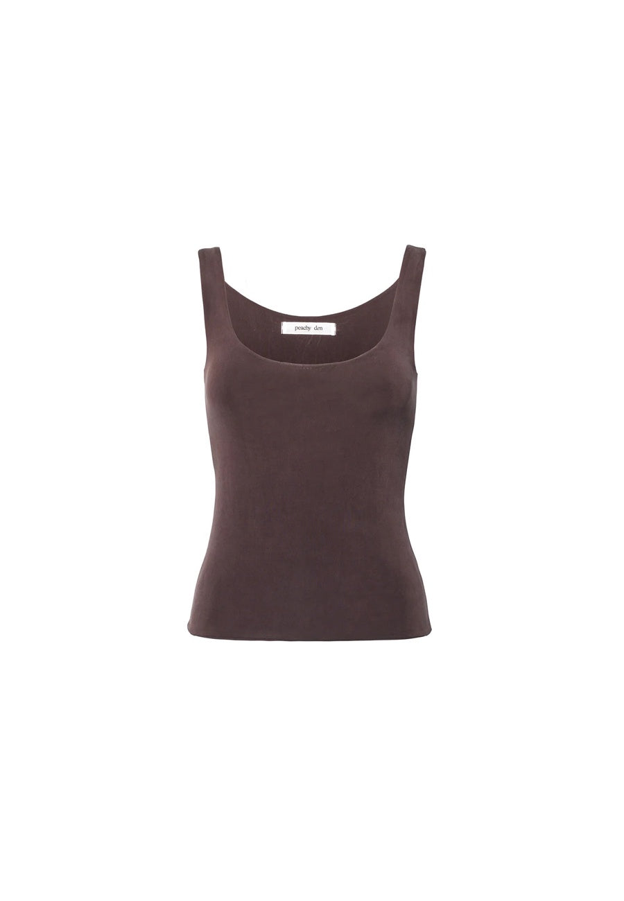 Peachy Den Kylie Vest Cupro Chocolate