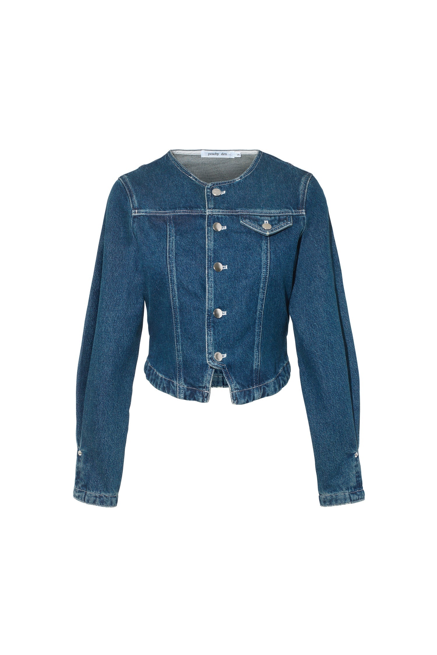 Peachy Den Goldie Fitted Denim Jacket Dark Fade