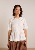 Damson Madder Cyrus Eyelet Blouse White