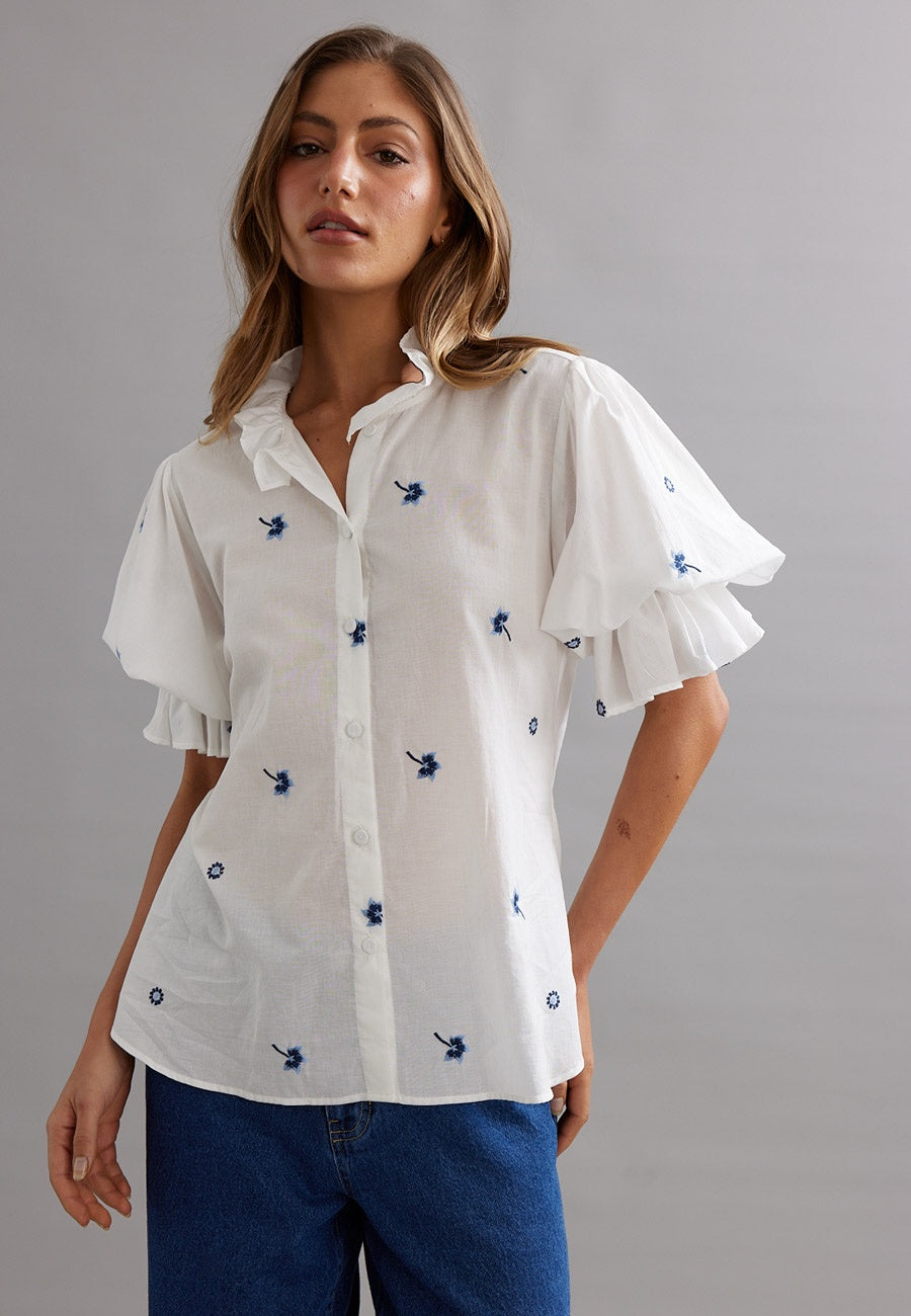 Caitlin Crisp Soho Blouse Bluebell Voile