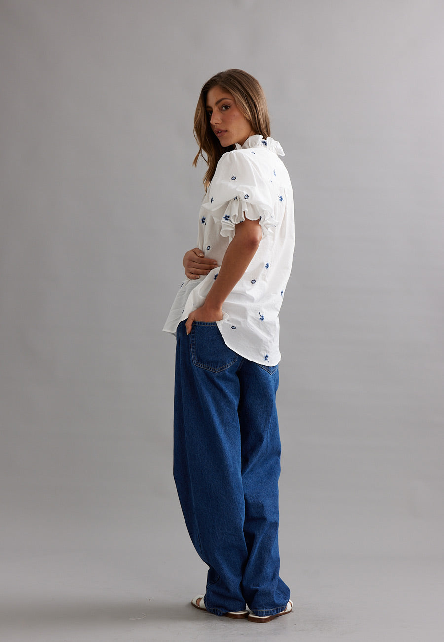 Caitlin Crisp Soho Blouse Bluebell Voile