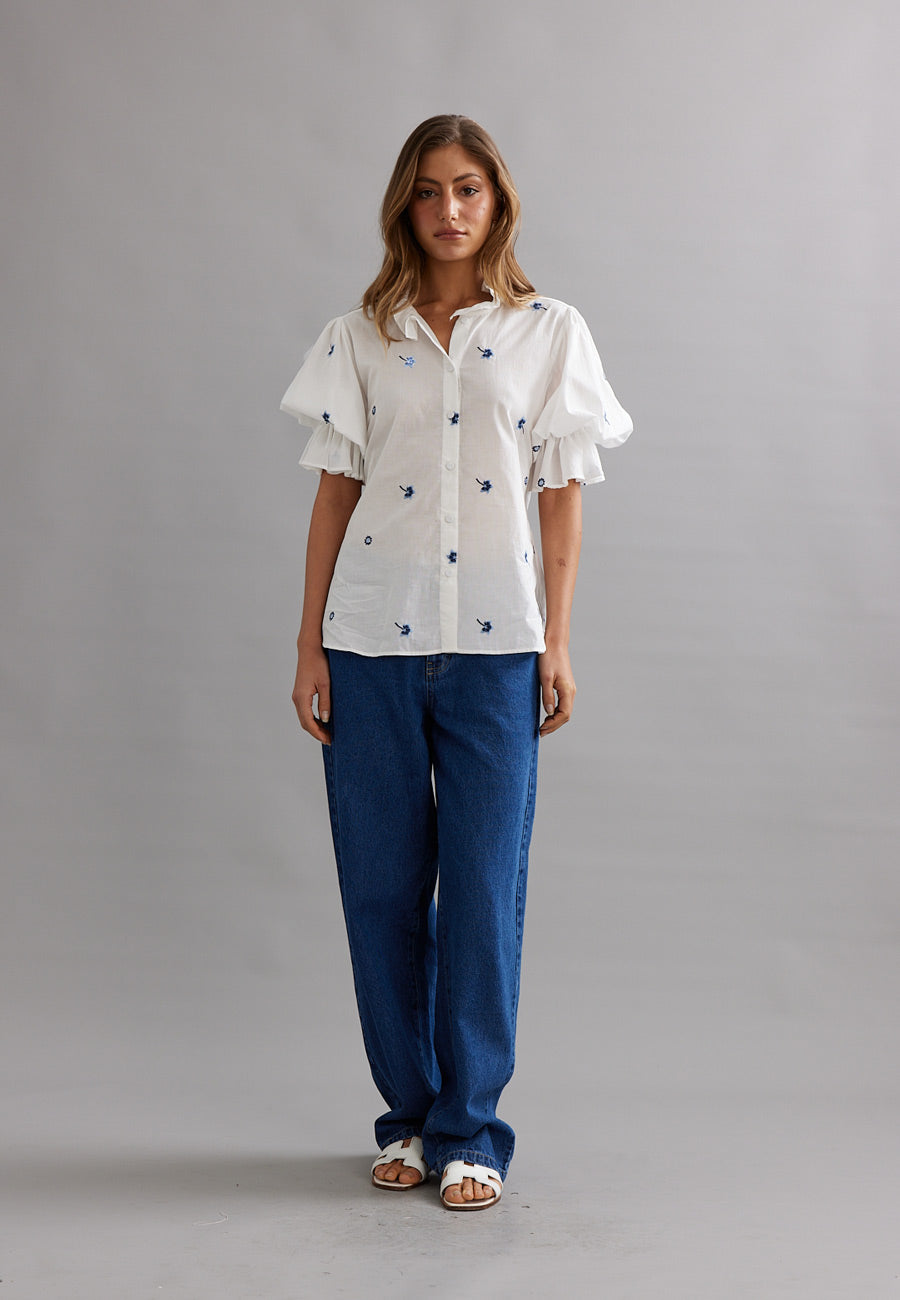 Caitlin Crisp Soho Blouse Bluebell Voile
