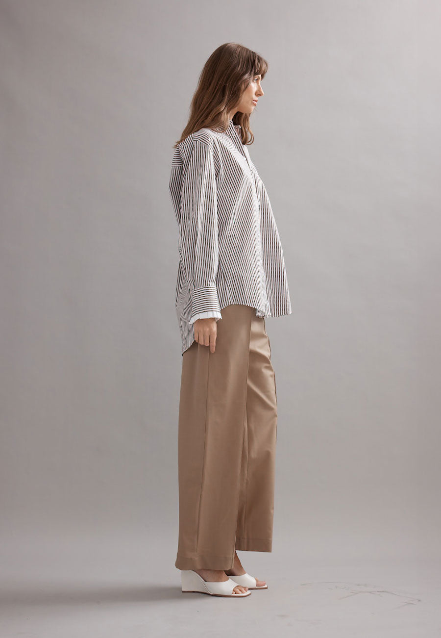 Caitlin Crisp Vienna Shirt Mocha Stripe