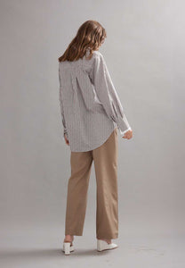 Caitlin Crisp Vienna Shirt Mocha Stripe